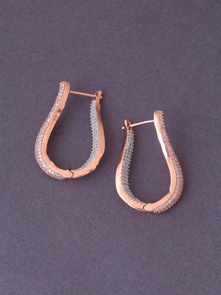 Rose Gold Cassandra Zirconia Hoops