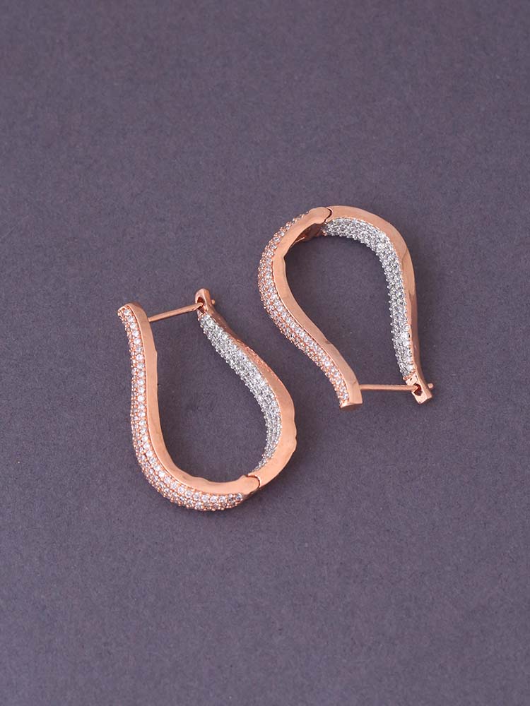 Rose Gold Cassandra Zirconia Hoops