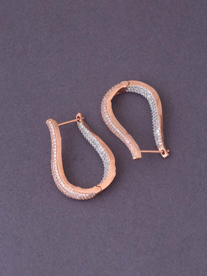 Rose Gold Cassandra Zirconia Hoops