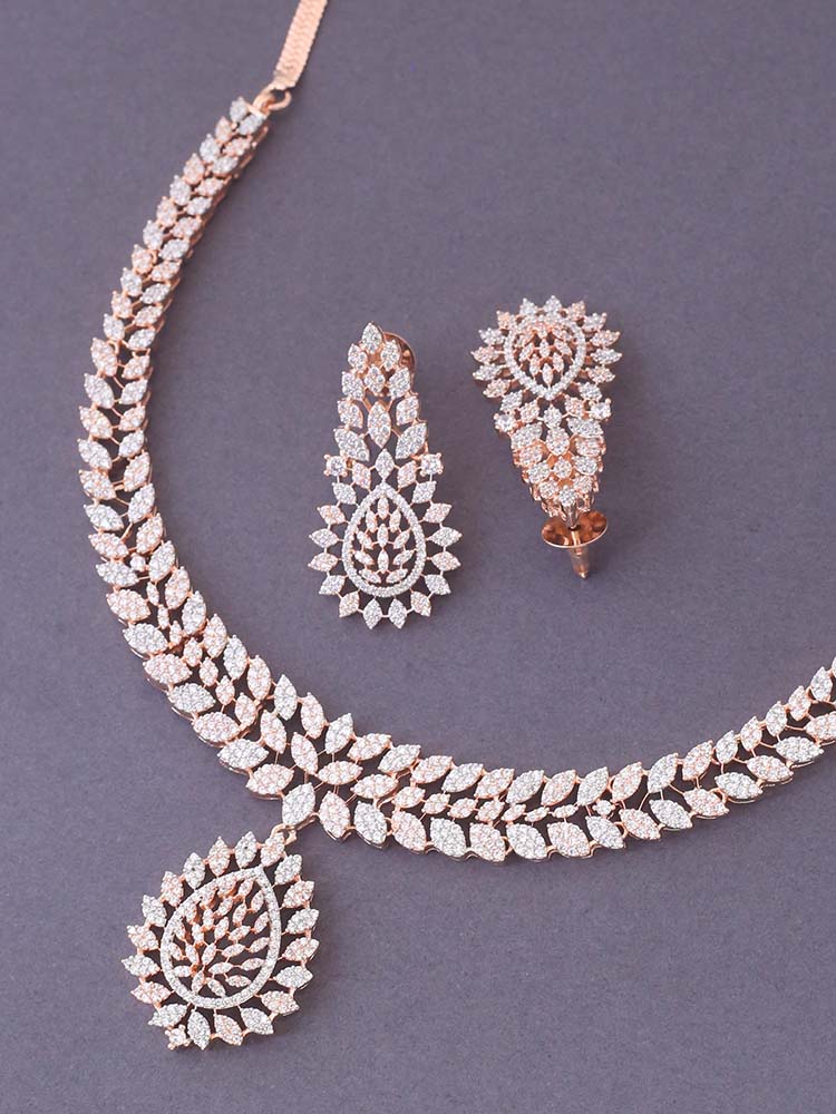 Rose Gold Charna Zirconia Jewellery Set