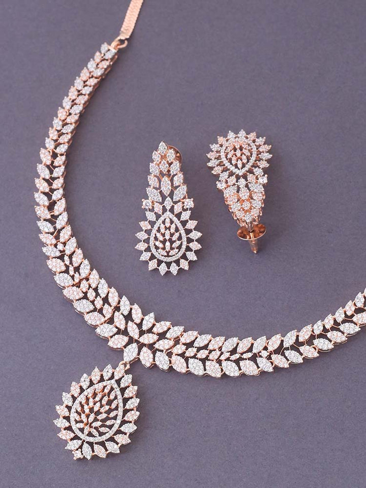 Rose Gold Charna Zirconia Jewellery Set