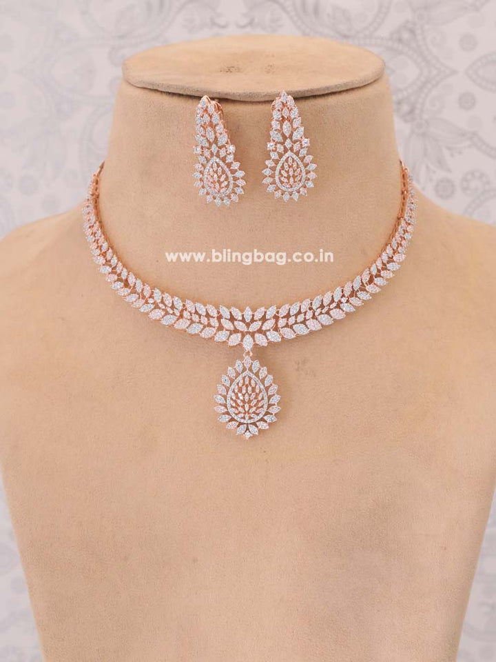 Rose Gold Charna Zirconia Jewellery Set