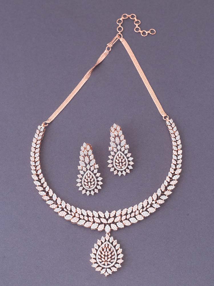 Rose Gold Charna Zirconia Jewellery Set