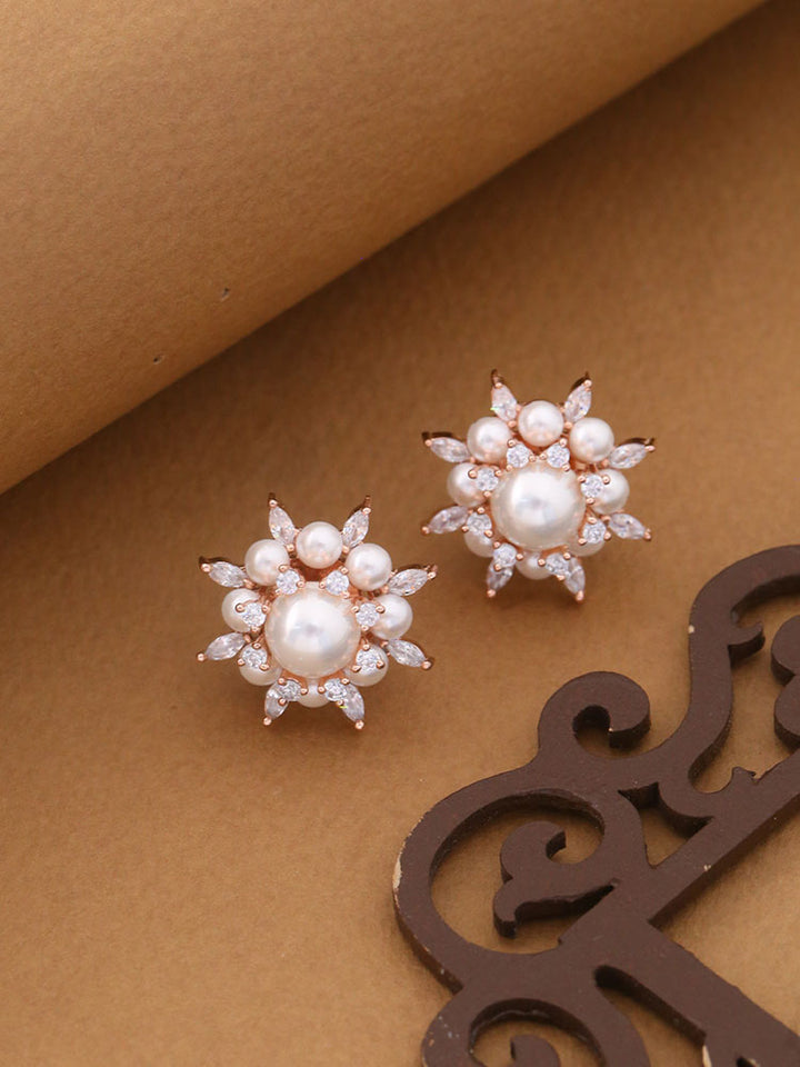 Rose Gold Chloris Zirconia Studs