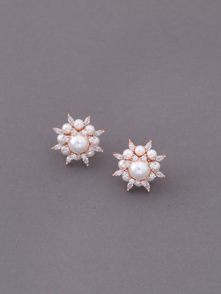 Rose Gold Chloris Zirconia Studs