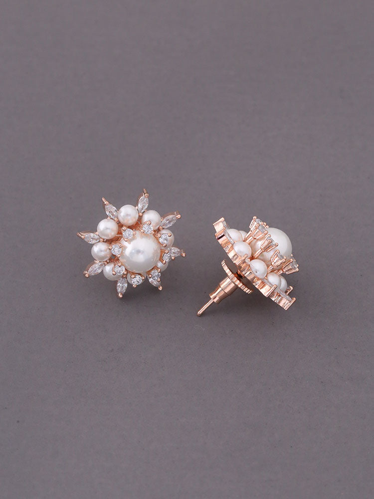 Rose Gold Chloris Zirconia Studs