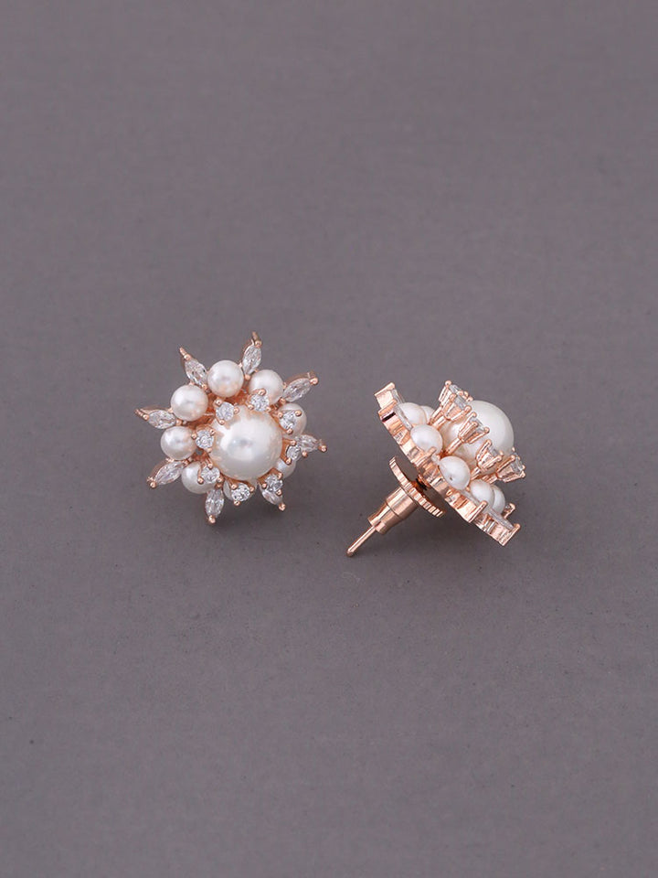 Rose Gold Chloris Zirconia Studs