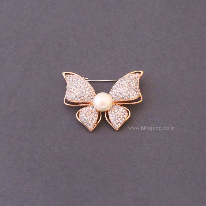 Rose Gold Crystal Monarch Brooch