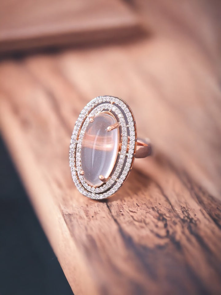 Rose Gold Dahlia Adjustable Ring