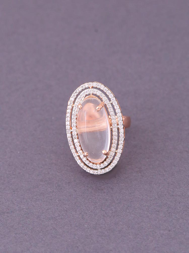 Rose Gold Dahlia Adjustable Ring