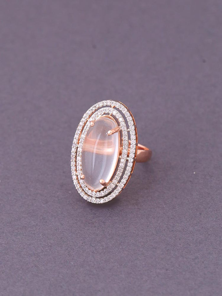 Rose Gold Dahlia Adjustable Ring