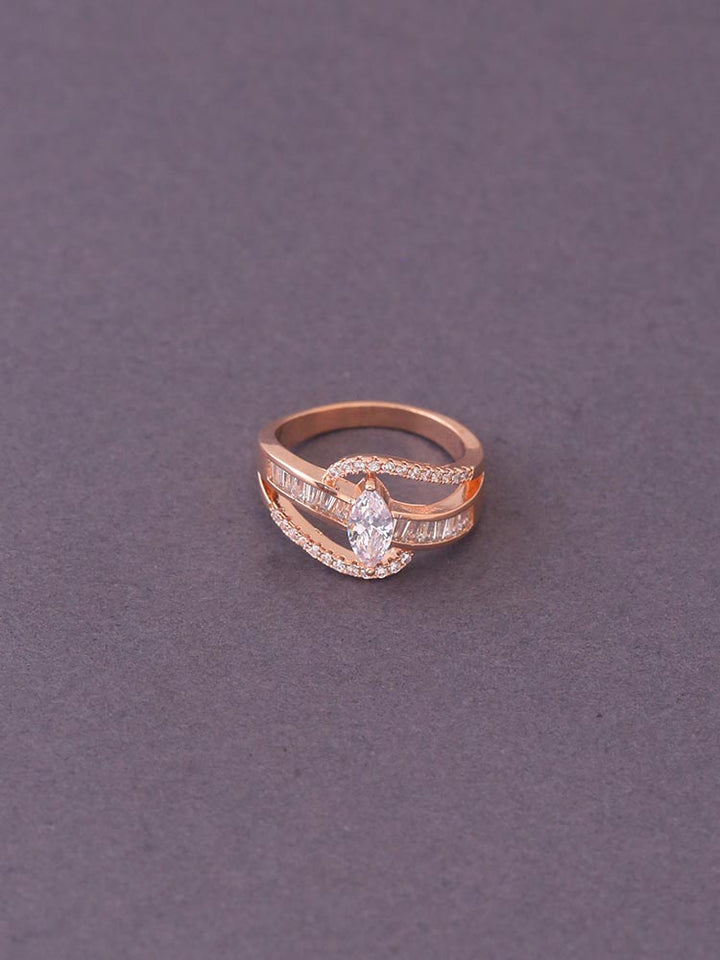Rose Gold Dipesh Zirconia Ring