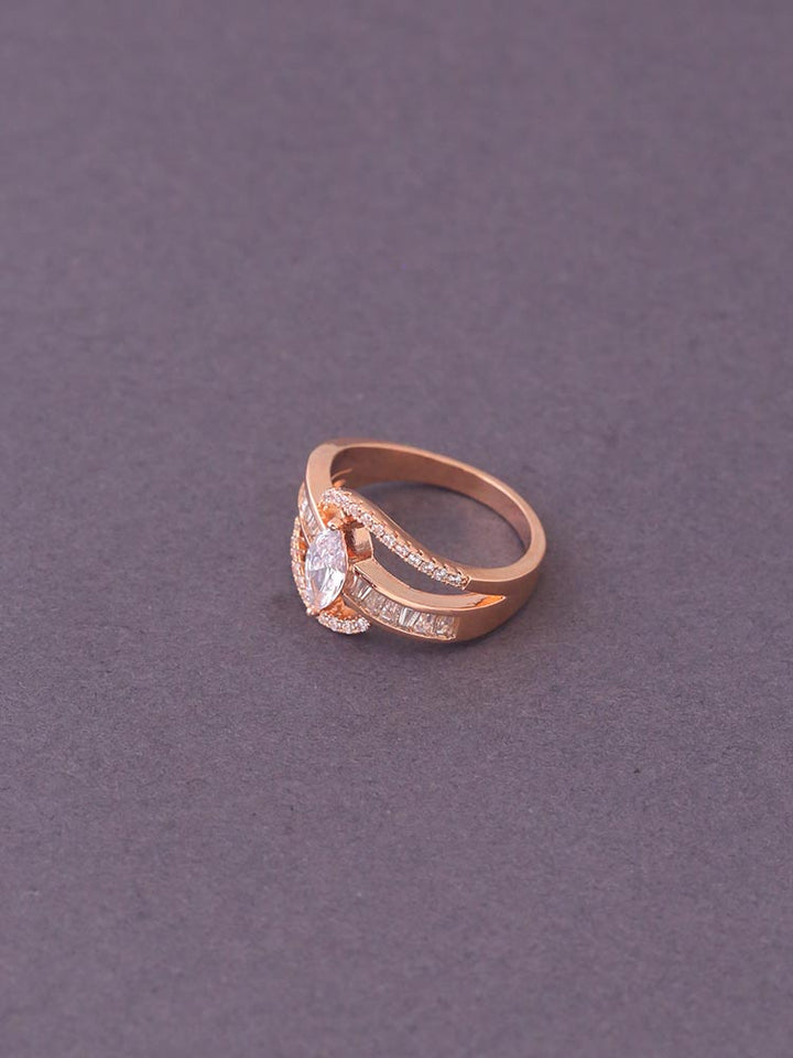 Rose Gold Dipesh Zirconia Ring