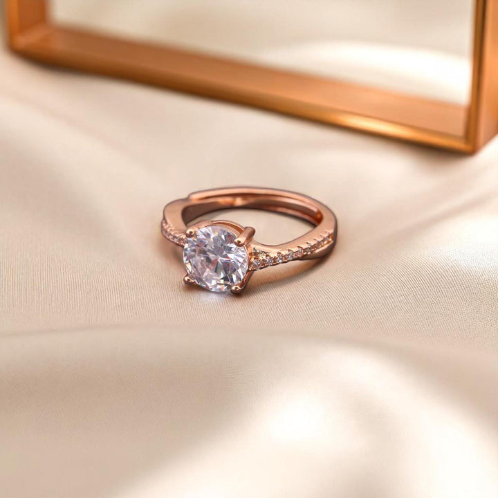 Rose Gold Eadie Zirconia Ring