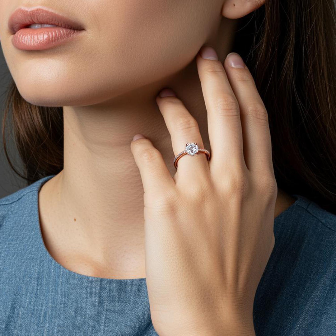 Rose Gold Eadie Zirconia Ring