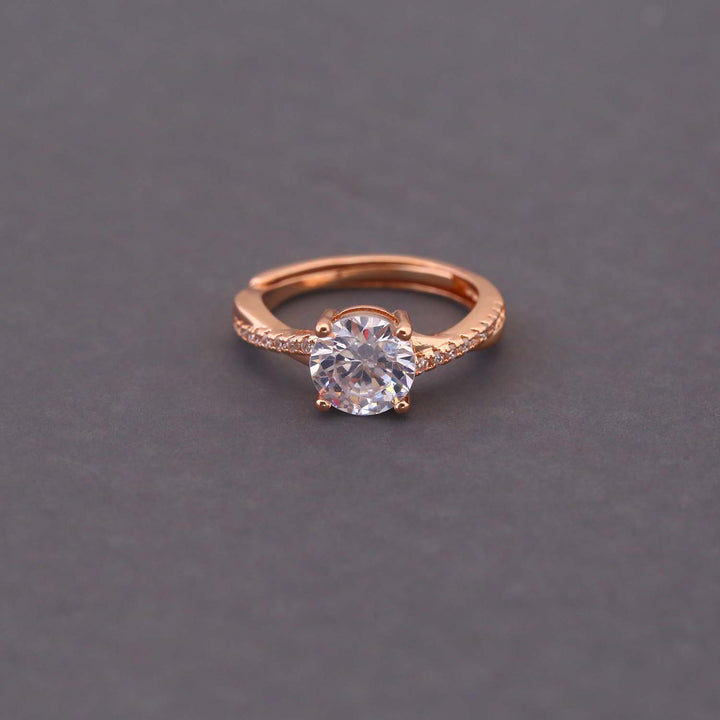 Rose Gold Eadie Zirconia Ring
