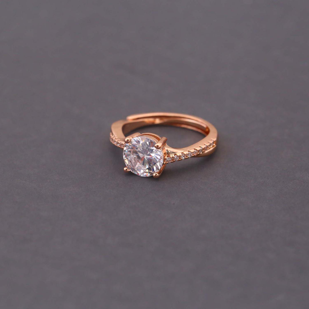 Rose Gold Eadie Zirconia Ring