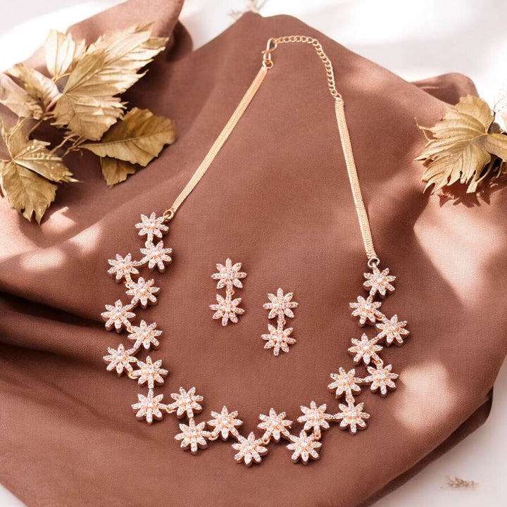 Rose Gold Elenora Zirconia Jewellery Set - New Arrival