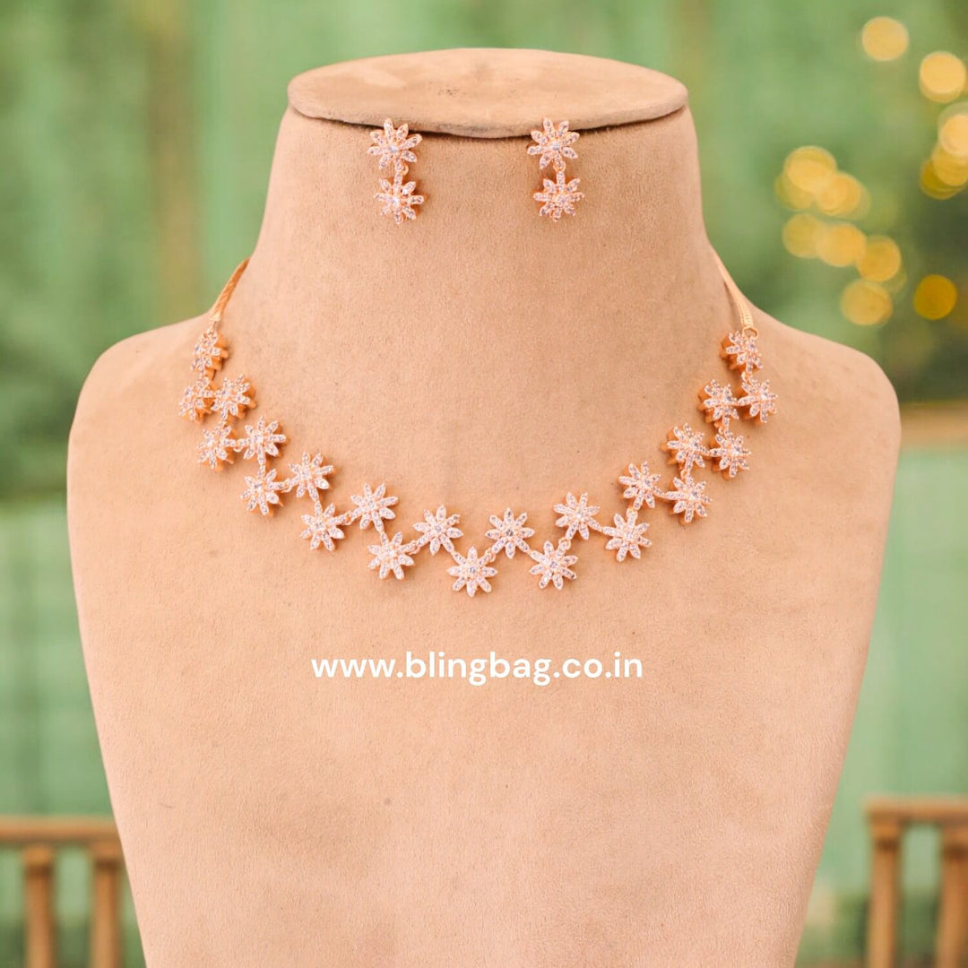 Rose Gold Elenora Zirconia Jewellery Set - New Arrival