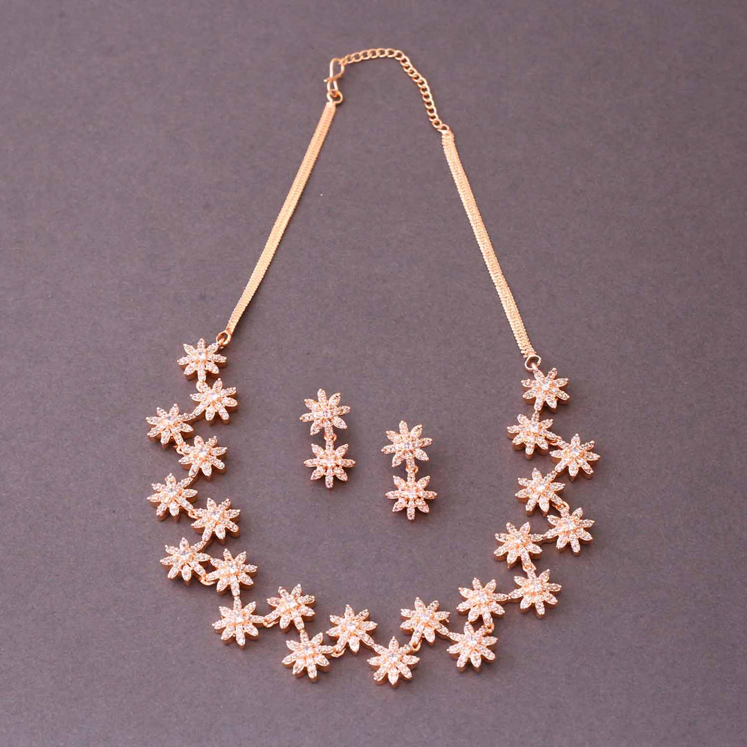 Rose Gold Elenora Zirconia Jewellery Set - New Arrival