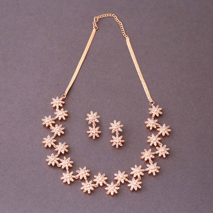 Rose Gold Elenora Zirconia Jewellery Set - New Arrival