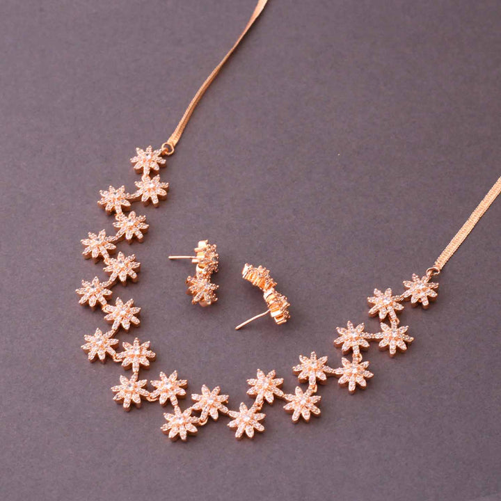 Rose Gold Elenora Zirconia Jewellery Set - New Arrival