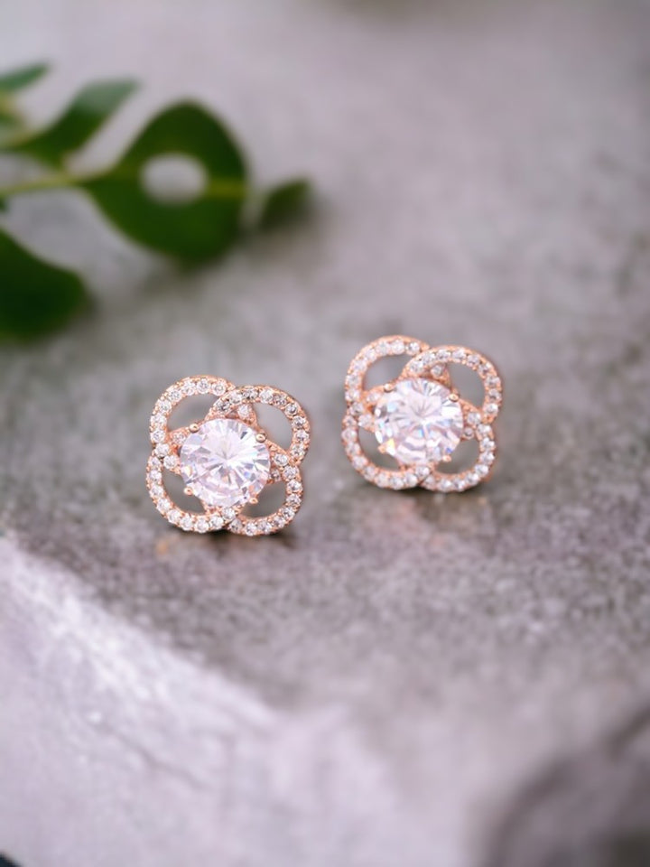 Rose Gold Elisa Zirconia Studs