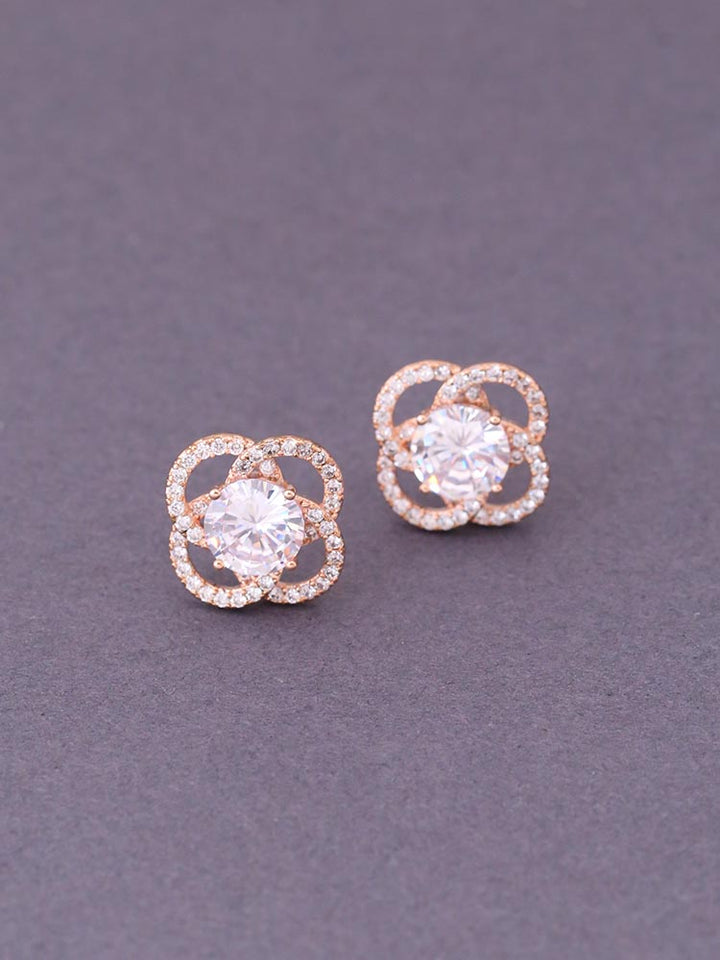 Rose Gold Elisa Zirconia Studs