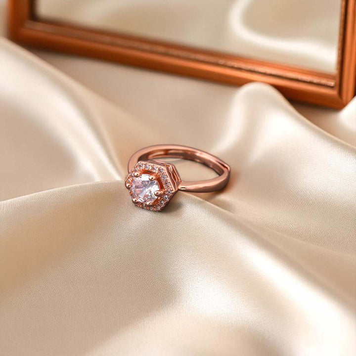 Rose Gold Erica Zirconia Ring