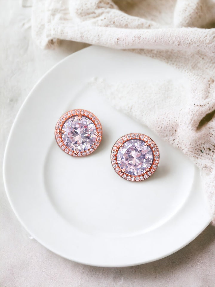 Rose Gold Everest Zirconia Studs - EOSS