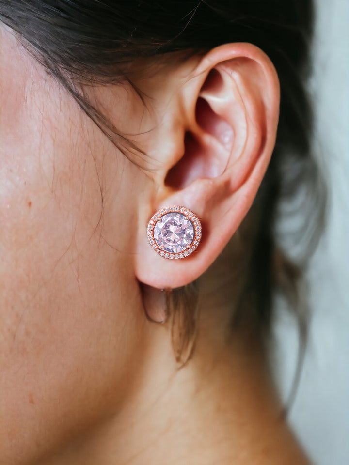 Rose Gold Everest Zirconia Studs - EOSS