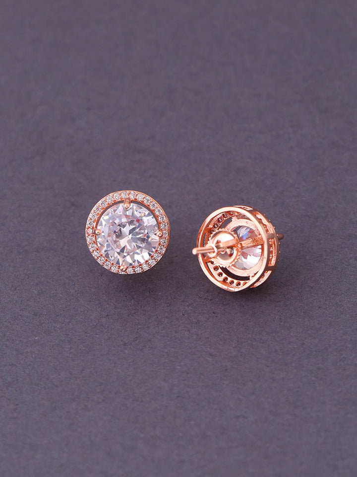 Rose Gold Everest Zirconia Studs - EOSS