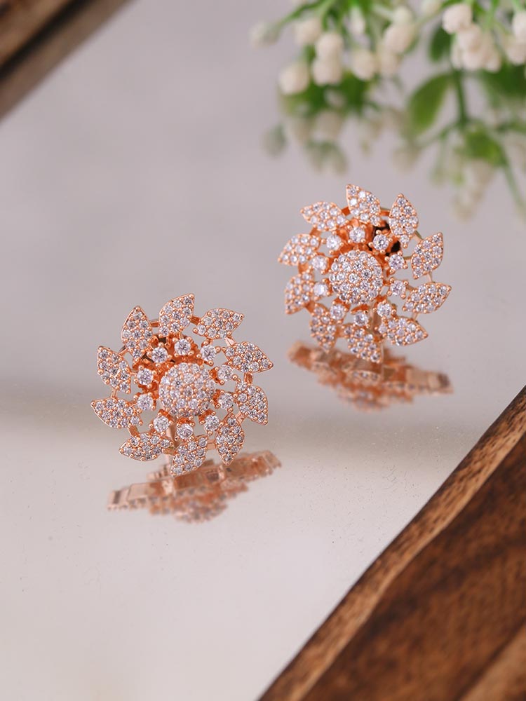 Rose Gold Fabienne Zirconia Studs