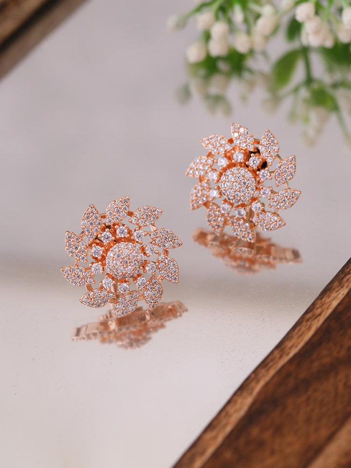 Rose Gold Fabienne Zirconia Studs