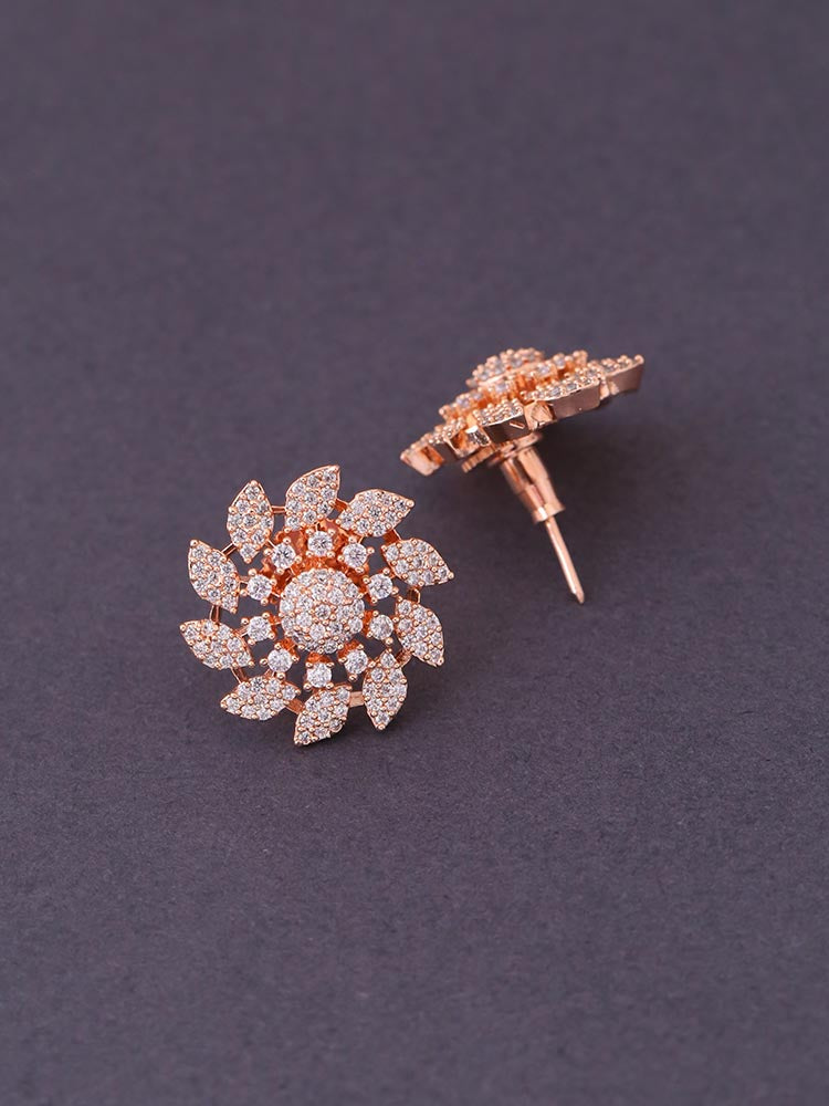 Rose Gold Fabienne Zirconia Studs