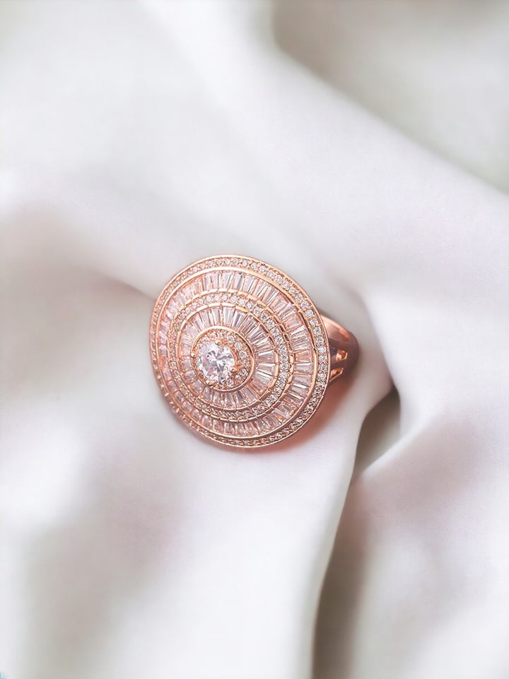 Rose Gold Fallon Zirconia Ring