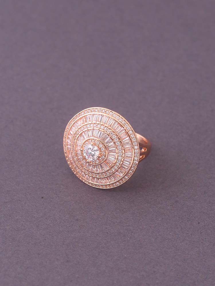 Rose Gold Fallon Zirconia Ring