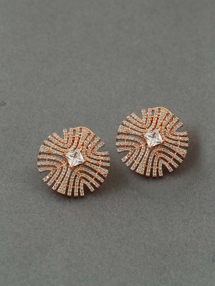Rose Gold Farrah Zirconia Studs