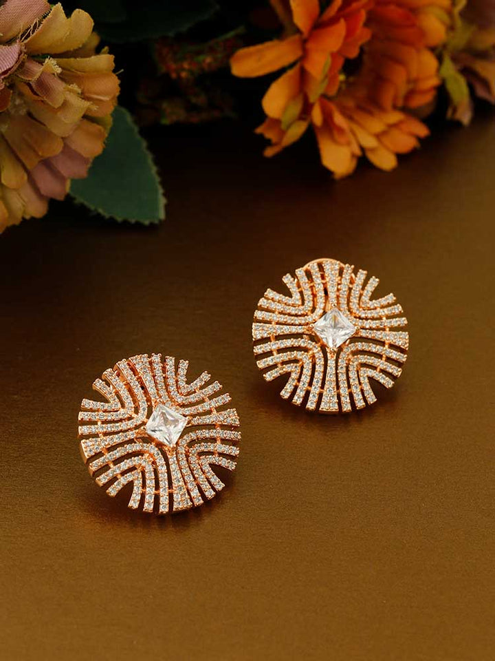 Rose Gold Farrah Zirconia Studs