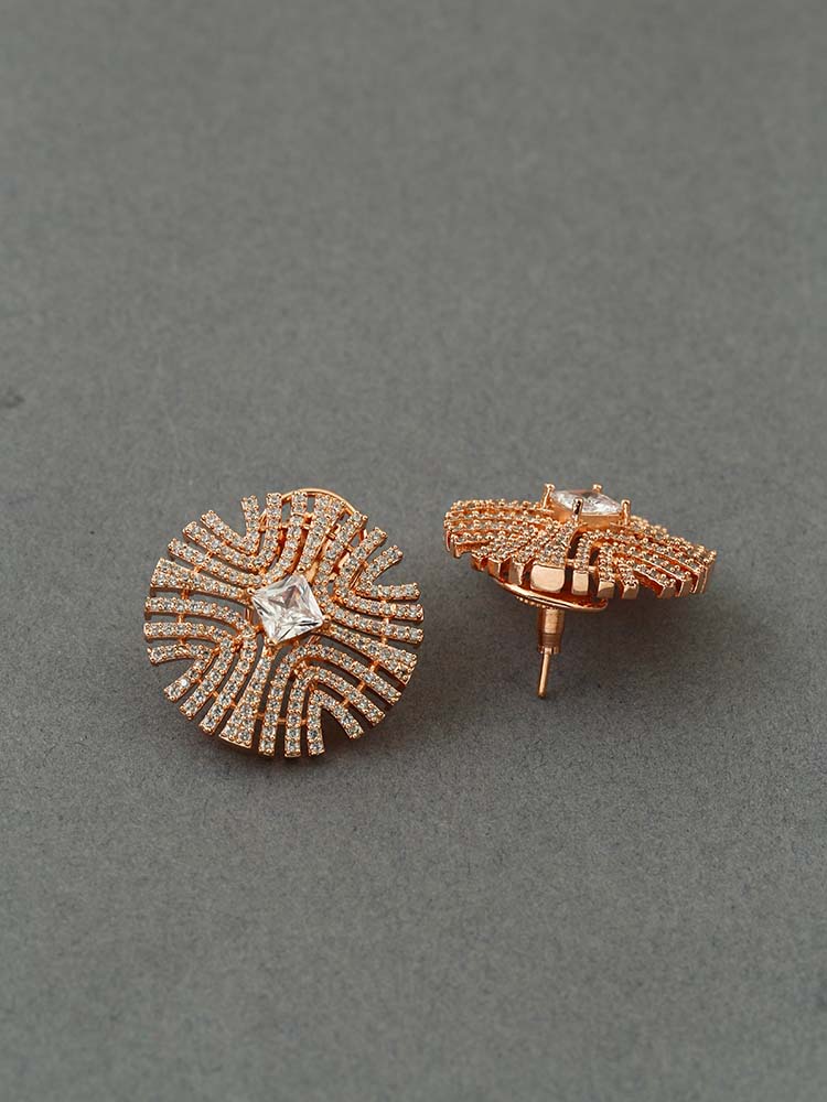 Rose Gold Farrah Zirconia Studs