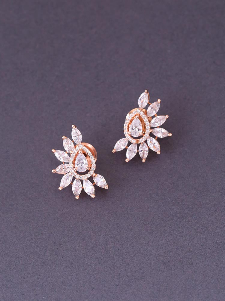 Rose Gold Faustine Zirconia Studs
