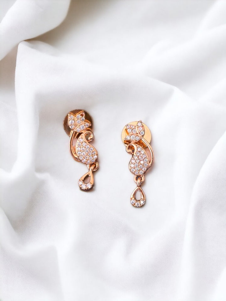 Rose Gold Flarida Zirconia Danglers
