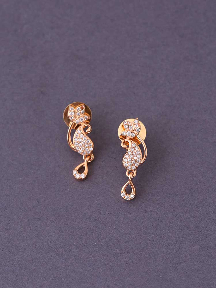 Rose Gold Flarida Zirconia Danglers