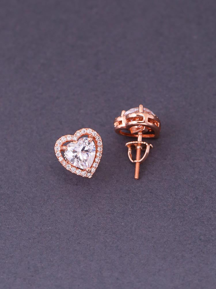 Rose Gold Floriane Zirconia Studs