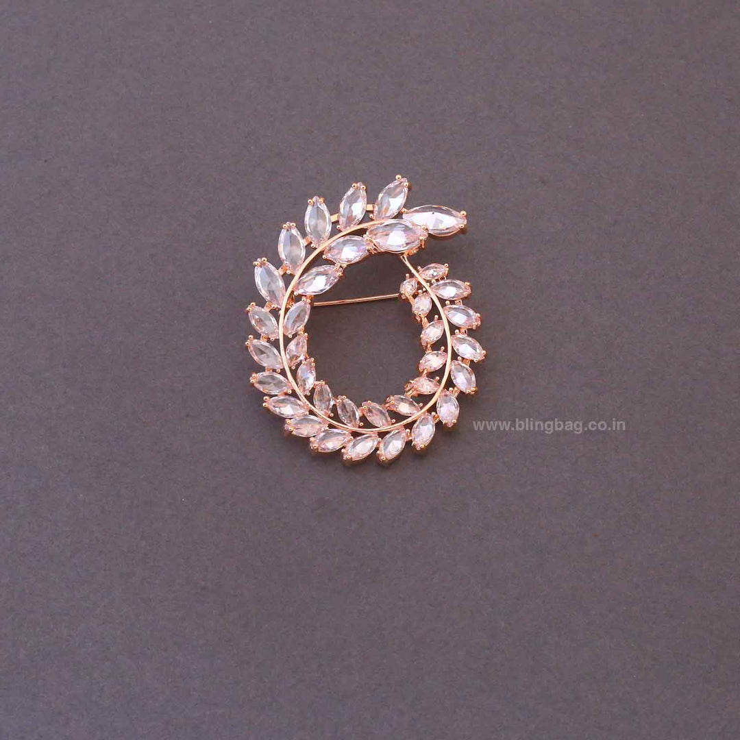 Rose Gold Gleam leaf Brooch