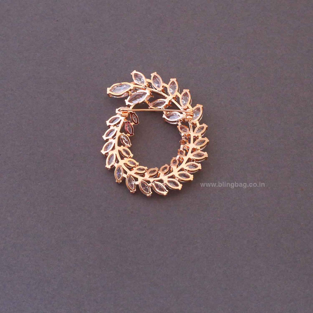 Rose Gold Gleam leaf Brooch