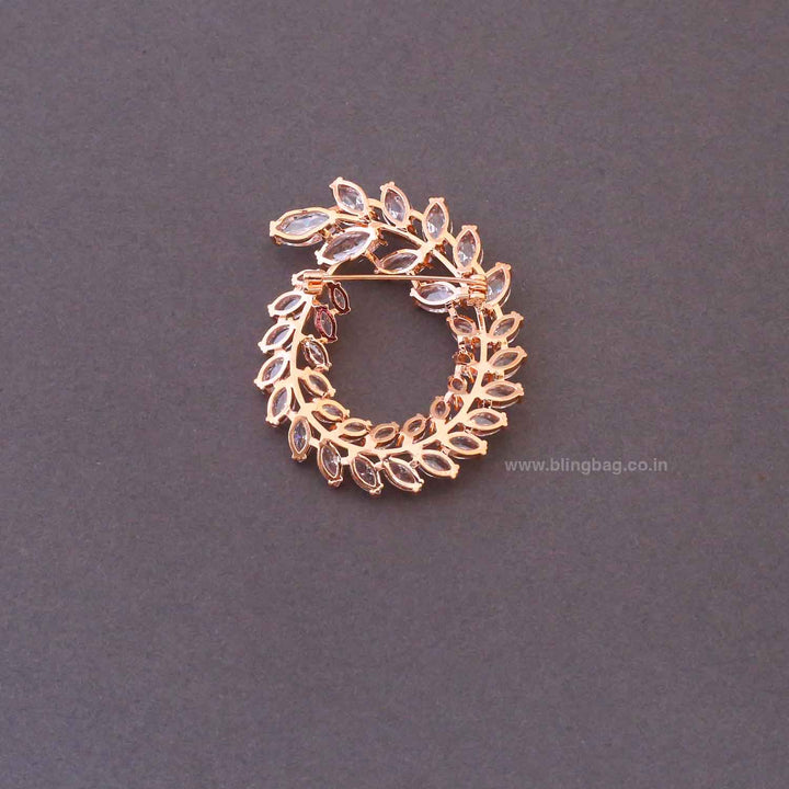 Rose Gold Gleam leaf Brooch