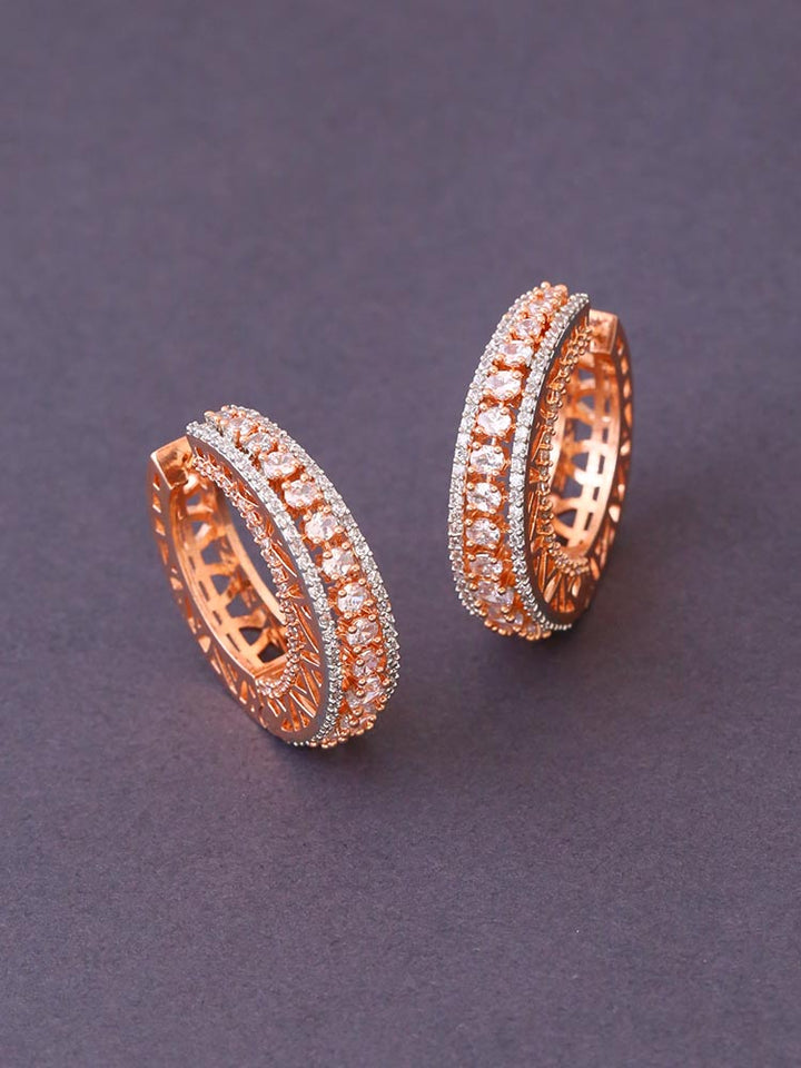 Rose Gold Gritell Zirconia Hoops