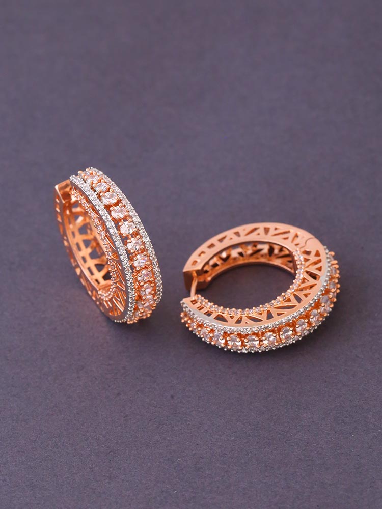Rose Gold Gritell Zirconia Hoops
