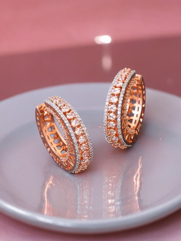 Rose Gold Gritell Zirconia Hoops